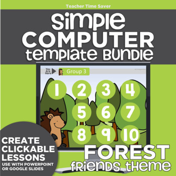 Preview of K-2 Simple Computer Center Lab Lesson Template Bundle: Forest Friends Theme