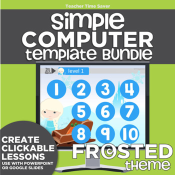 Preview of K-2 Simple Computer Center Lab Lesson Template Bundle: Frosted Theme