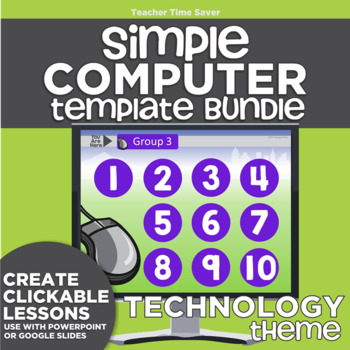 Preview of K-2 Simple Computer Center Lab Lesson Template Bundle: Technology Theme
