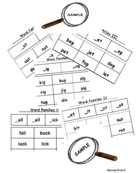 Preview of Word Families Word Sort Sampler: _at & _ot (Level K-2) - Exploring Words