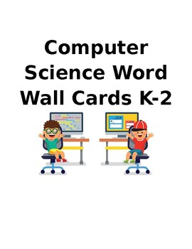 Preview of K-2 Word Wall Cards Computer Science Technology VDOE aligned EDITABLE