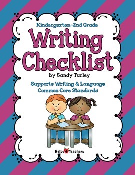 Preview of Writing Checklist K-2/PRINTABLES & TPT DIGITAL ACTIVITIES