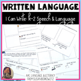K - 2 Writing Standards Activities for Speech Therapy and 
