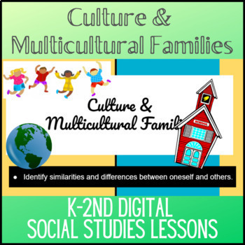 Preview of K-2nd Digital Social Studies Lesson - Culture & Multicultural Families