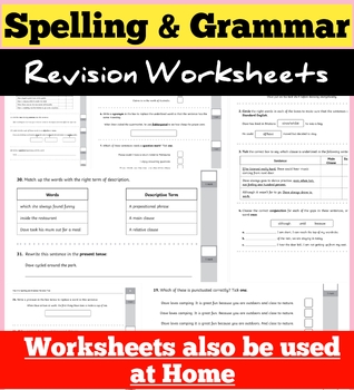 Preview of K-2nd Grade Spelling and Grammar Revision Worksheets : English language lessons
