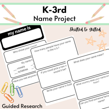 Preview of 2nd/3rd-grade Name Origin Project - Guided Research
