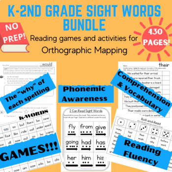 Preview of Kindergarten to 2nd Sight Word Worksheets