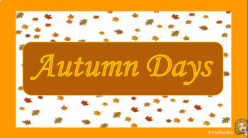Preview of K-3 "Autumn Days" Fall Music Program