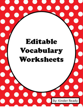Preview of Editable Vocabulary Bundle Set (K-3rd)