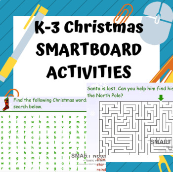 Preview of PRIMARY JUNIOR Interactive Smartboard Christmas Activities