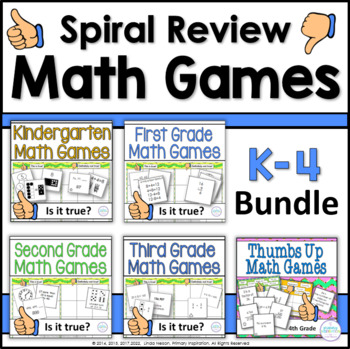 Preview of Math Spiral Review Center Games - K - 1st - 2nd - 3rd - 4th Bundle