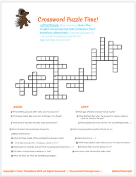 Preview of K-4 CROSSWORD PUZZLE - ENGLISH