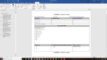 Preview of K-4 Common Core ELA Lesson Plan Template with Standards