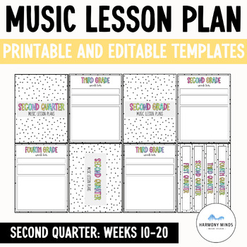 Preview of Music Lesson Plan Templates- Editable Slides Weeks 10-20