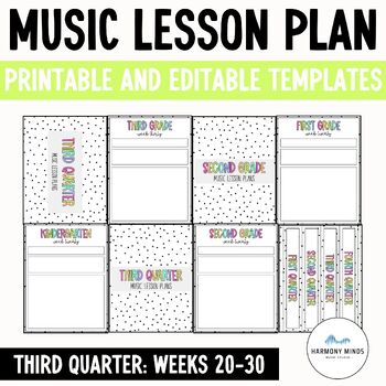 Preview of Music Lesson Plan Templates- Editable Slides Weeks 20-30