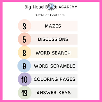 Preview of Mini K-5 Activity Book | Maze, Puzzles, Discussions, Coloring, Word Search SEL