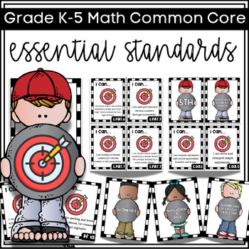 Preview of K-5 Common Core Math Learning Targets {Essential Standards}