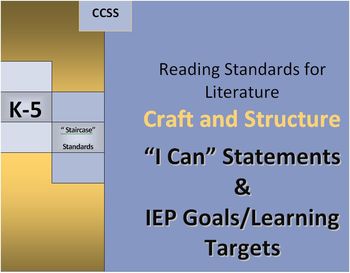 Preview of RL Craft and Structure I Can & IEP Goals/Learning Targets "Staircase"