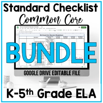 Preview of K-5 ELA Common Core Standards Checklist BUNDLE