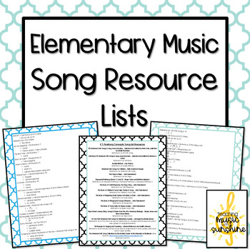 Preview of K-5 General Music Song Lists