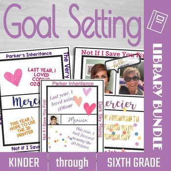 Preview of Library Goal Setting Bundle: K, 1, 2, 3, 4, 5, 6