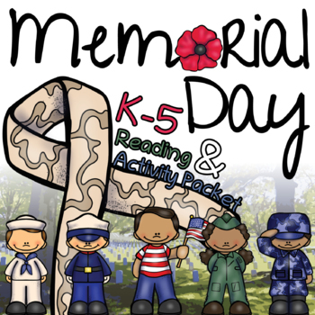 Preview of K-5 MEMORIAL DAY Reading Comprehension & Poster Activity! Printable & Digital  