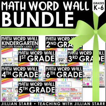 Preview of K-6 Math Word Wall Bundle - Vocabulary Cards
