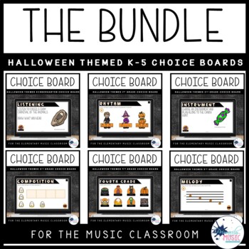 Preview of K-5 Music Choice Board Bundle {Halloween Theme}