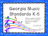 K-5 Music Standards Specific to Georgia- Kid Friendly Lang