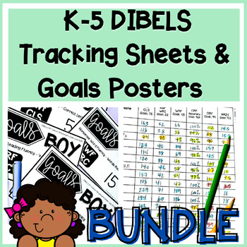 Preview of K-5 Progress Monitoring Data Tracking & Goals Posters DIBELS 8 BUNDLE