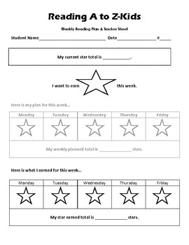 k 5 raz kids weekly planning tracking and reflecting sheets by lvn2teach