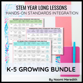 Preview of K-5 STEM Projects | Growing Year Long Bundle