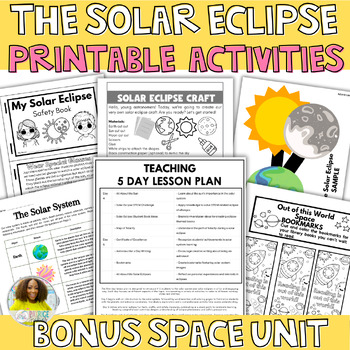 Preview of K-5 Solar Eclipse Activities: Bonus Space Unit