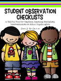 Student Observation Checklist Form [Pre K through Grade 5]
