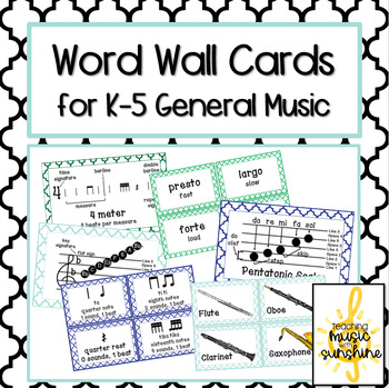 Preview of General Music Word Wall Cards