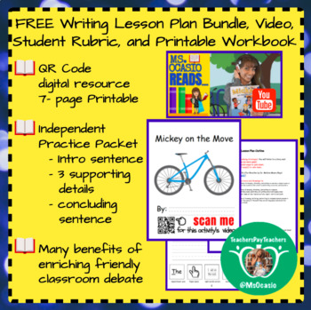 Preview of K-5 Writing Cochlear Implant 5-Day Lesson Plan+ Video Resource+ Student Rubric