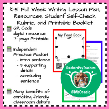 Preview of K-5 Writing Pinkalicious Health Food Lesson Plan+ Video Resource+ Student Rubric
