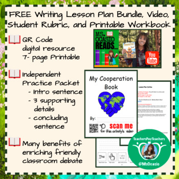 Preview of K-5 Writing Team Work Cooperation Lesson Plan+ Video Resource+ Student Rubric