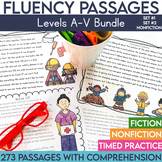 K-5th Reading Fluency Passages Bundle | Level A-V Set 1, S