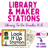 K-6 Library & Makerspace Station Signs | Task Cards | Printables