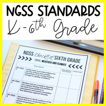 Preview of K-6 NGSS Standards Checklists and More BUNDLE