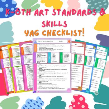 Preview of K-6th Art Standards and Skills YAG Checklist