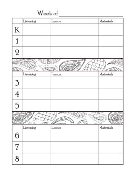 Preview of K-8 Music Weekly Planner for ADHD Teachers