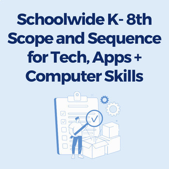 Preview of K-8th Scope + Sequence Template for Tech, Apps, Computer Skills (Google Sheets)