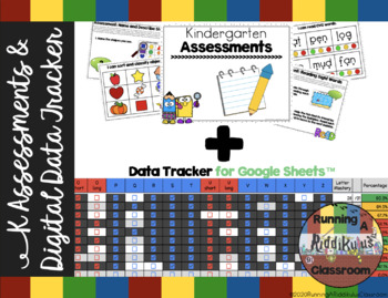 Preview of K Assessments & Digital Data Tracker for Google Sheets™ | BUNDLE