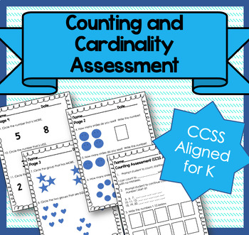 Preview of K Counting and Cardinality CCSS-Aligned Assessment