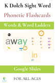 K Dolch Sightwords Flashcards Google: Phonics Cues/SOR/OG/