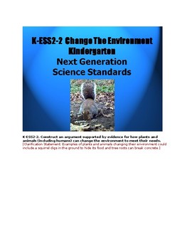 Preview of K ESS2-2  How Plants and Animals Change The Environment