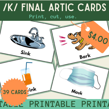 Preview of K-Final Articulation Flashcards: 39 CARD SET