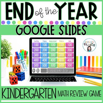 Preview of End of the Year Kindergarten Math Review Game for GOOGLE SLIDES Game